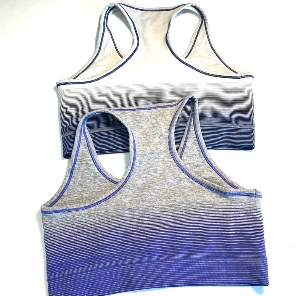 2 Yummie Purple ombré and blue ombré Racerback Sports Bra with Stretchy Fabric - Picture 4 of 9